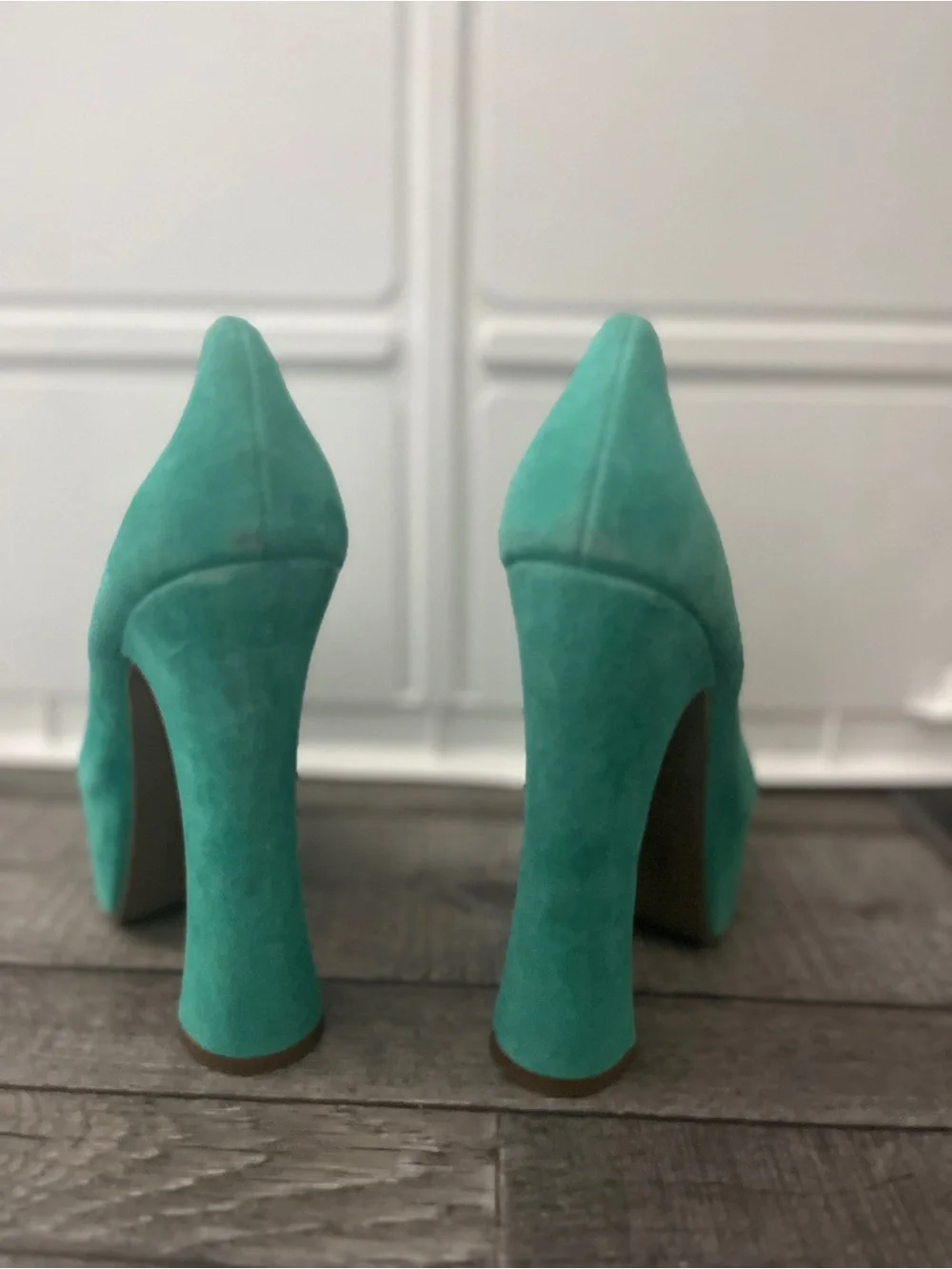 Dolce Vita Turquoise Suede Platform Pumps